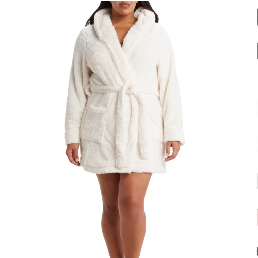 Honeydew Intimates Womens XL-XXL Snug Bug High Pile Fleece Hooded Robe NEW